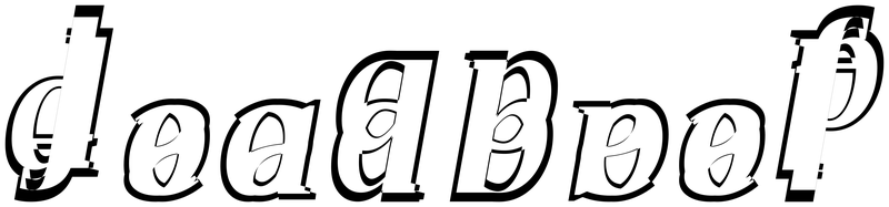 Ambigram for deadbeef in Liberationserif-bolditalic